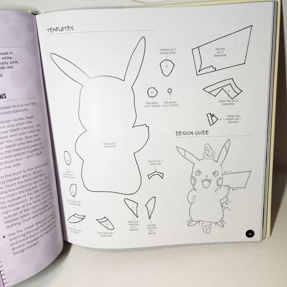 NEW Hardcover Pokemon Sewing Characters Pattern Book Felt Animals Craft Crafting - Picture 4 of 7